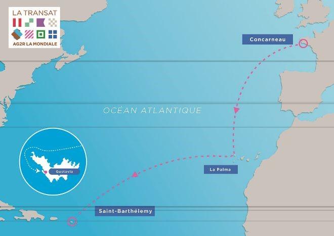 The 2016 course runs 3,890 miles from Concarneau to Saint Barts. © Artemis Offshore Academy